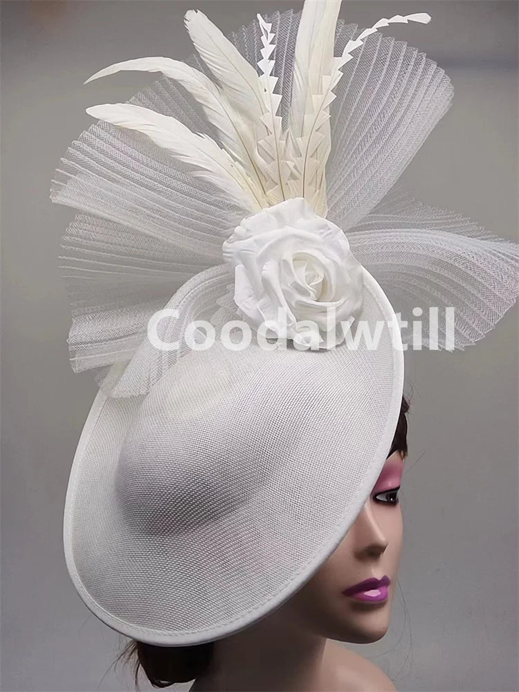 Elegant Flower Fascinator Pillbox Cap Wedding Women Fascinator Hat Headband