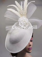 Elegant Flower Fascinator Pillbox Cap Wedding Women Fascinator Hat Headband