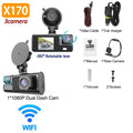 3 Lens Dash Cam 1080P Front, Rear & Interior Car Camera with WiFi & Night Vision