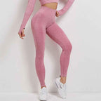 Seamless High Waist Yoga Pants with Energy Dotted Pattern