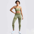 Seamless Sports Bra and High Waist Leggings Set for Women - Gym, Fitness, Running, Yoga (2 Piece Set)