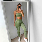 Seamless Sports Bra and High Waist Leggings Set for Women - Gym, Fitness, Running, Yoga (2 Piece Set)