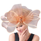 Elegant Wedding Big Size Fascinator Hat Women Flower Multimodal Hair Top Clips
