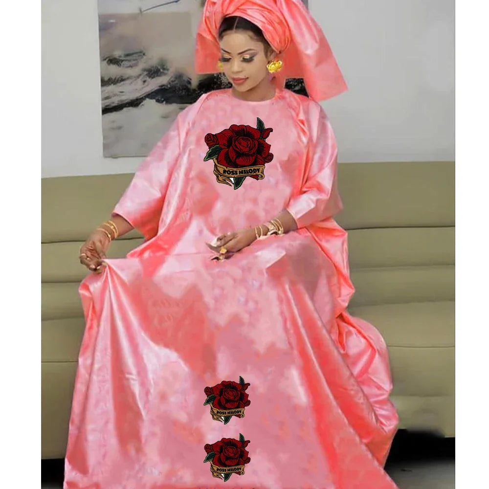 Bazin Rich Dresses For Women Traditional African Evening Gowns For Party And