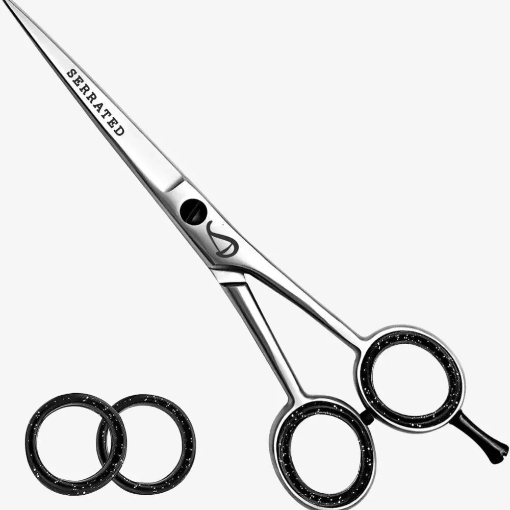 SERRATED 6 Inch Barber Scissors Professional Hair Cutting Shears