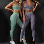 3PCS Camouflage Yoga Set for Women Seamless Fitness Yoga Bra Sports Bra High Waist GYM Camo leggings Pants Fitness Suits Workout