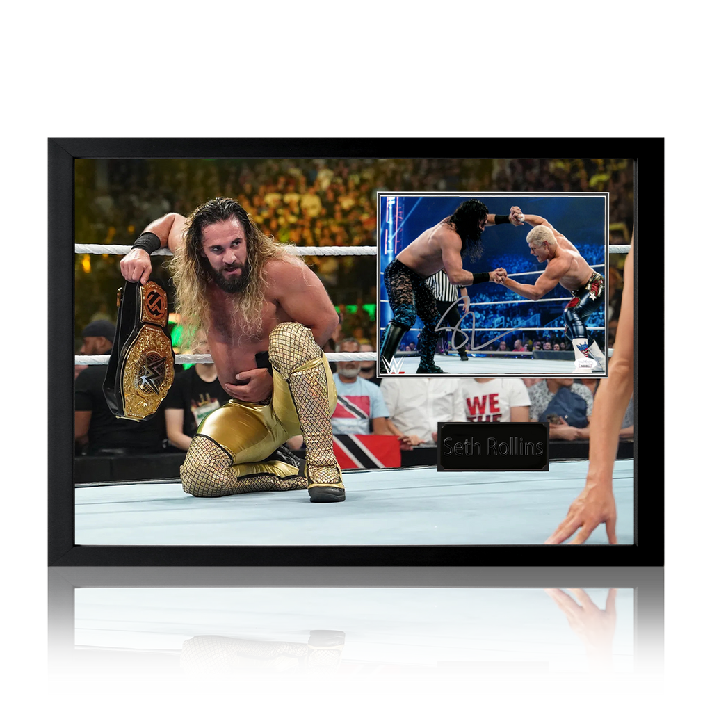 Seth Rollins Signed Image Iconic Frame (JSA)