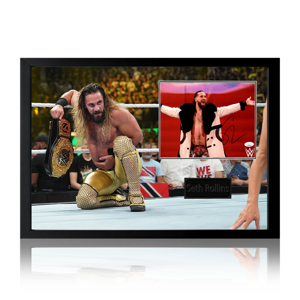 Seth Rollins Signed Image Iconic Frame (JSA)