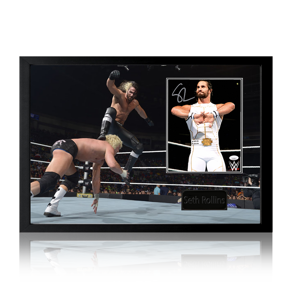 Seth Rollins Signed Image Iconic Frame (JSA)