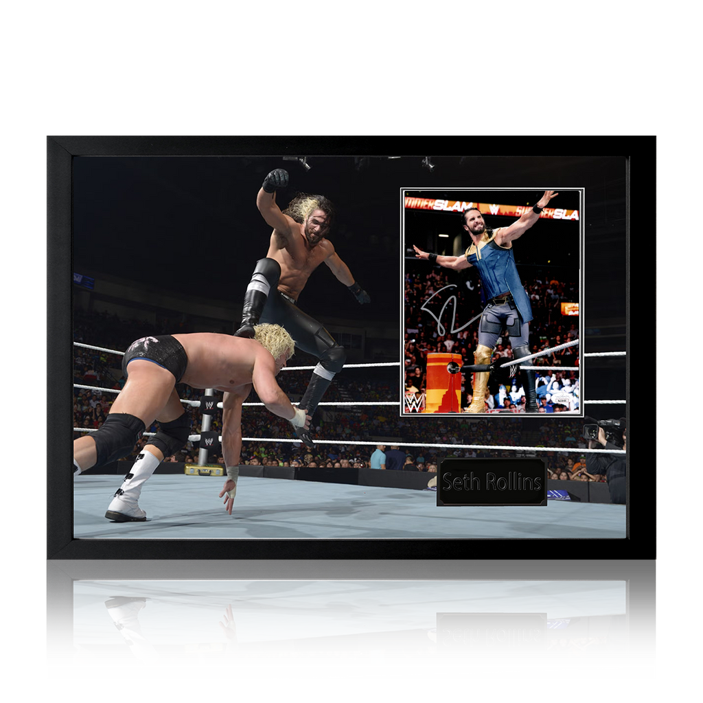 Seth Rollins Signed Image Iconic Frame (JSA)
