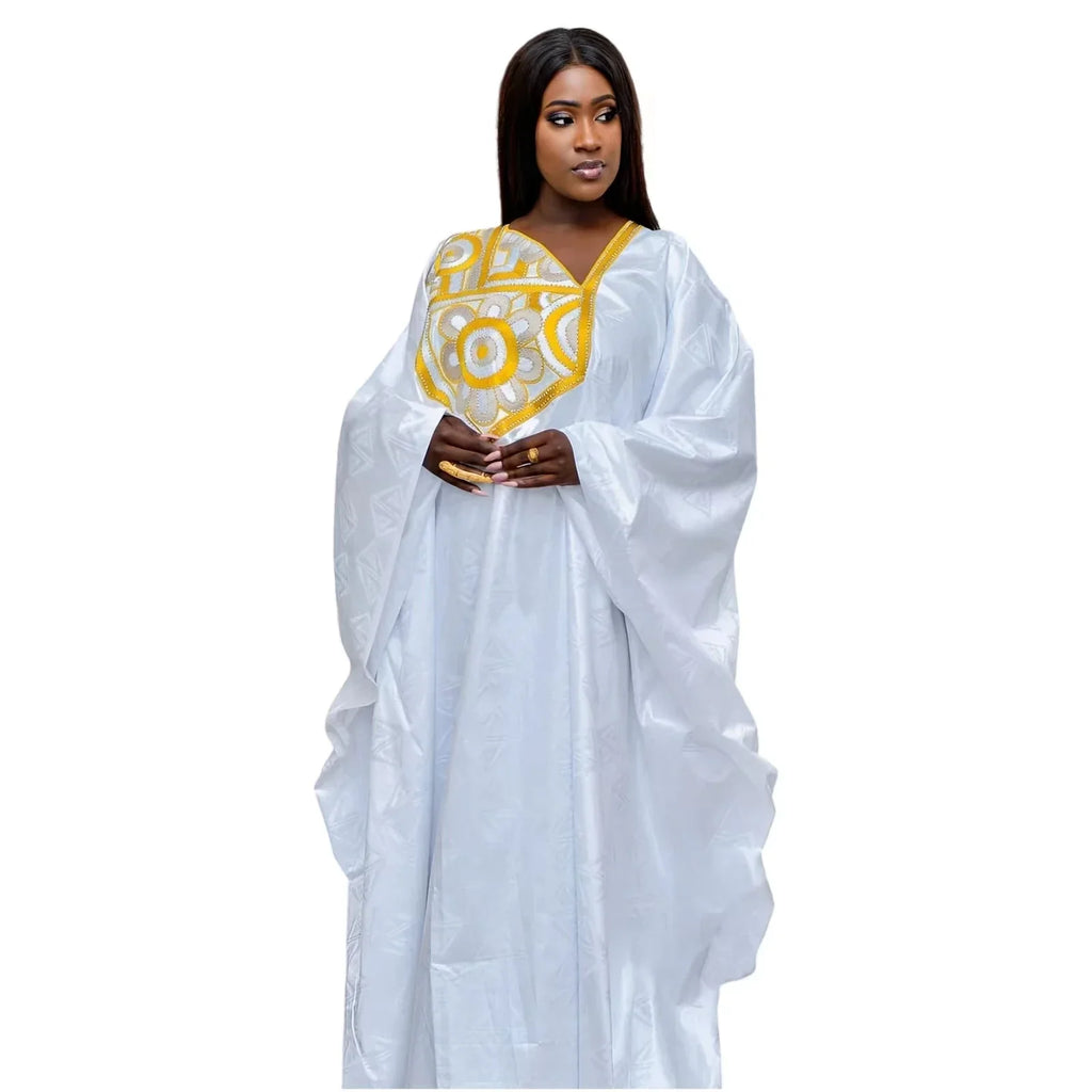 African Attire For Women Bazin Riche Embroidery Plus Size Elegant Party Church