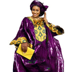 African Dresses For Women's Bazin Riche Embroidery Design Long Dress
