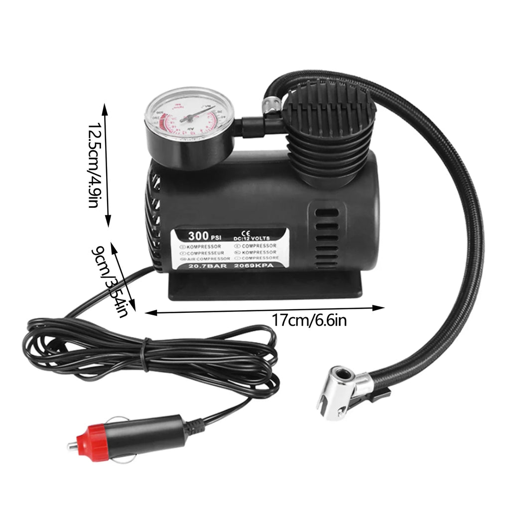 Portable Air Pump Inflator  Compact Car Tire & Multi-Purpose Air Compressor