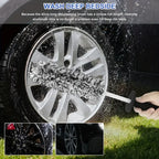 Car Wheel Cleaning Brush Plush Soft Bristle Rim & Tire Brush with Non-Slip Handle