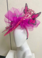 New Fascinator Wedding Headpiece Women Butterfly Headwear For Church Derby Hat