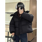 Short Parkas Women Streetwear Cropped Down Coat Korean Sweet Puffer Jacket