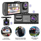 Dash Cam W/ IR Night Vision Loop Recording & 2" IPS Screen