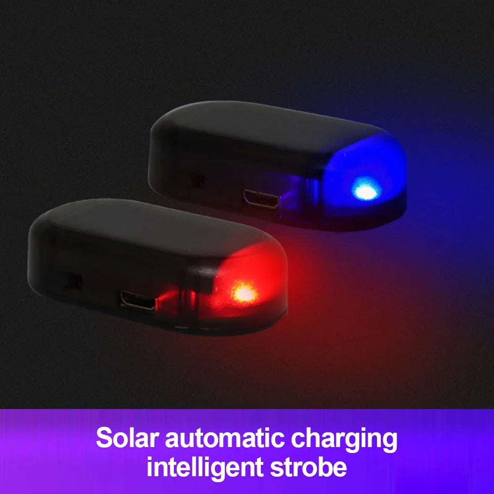 Solar Car Security Light LED Flashing Anti-Theft Warning Light (Dummy Alarm)