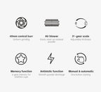 HiBREW Automatic Burr Mill Electric Coffee Grinder with 34 Gears for Espresso American Coffee Pour Over Visual Bean Storage G3