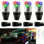 LED Tire Valve Lights Colorful Flashing Wheel Stem Cap Lights for Cars