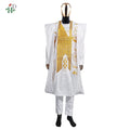 Family Matching African Wedding Outfits For Husband and Wife Bazin Riche Robes Custom Couple Dashiki Set Boy Kid white Dress