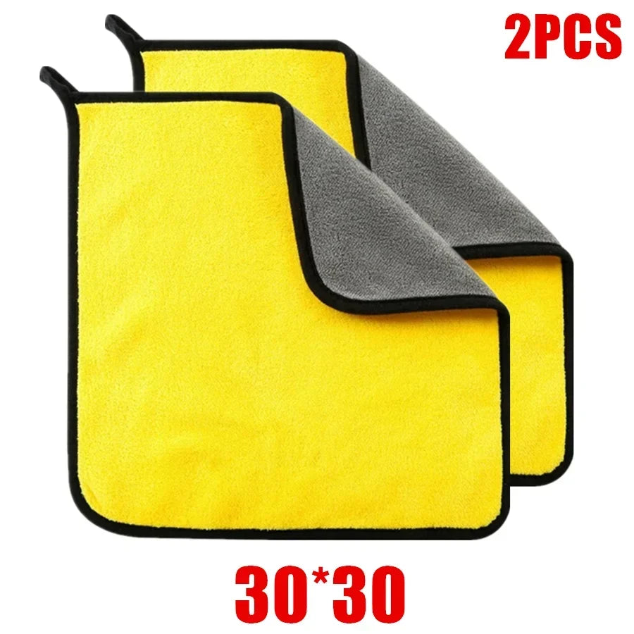 Microfiber Car Cleaning Towels (2/6PCS)  Extra Soft High Absorption Drying Cloths