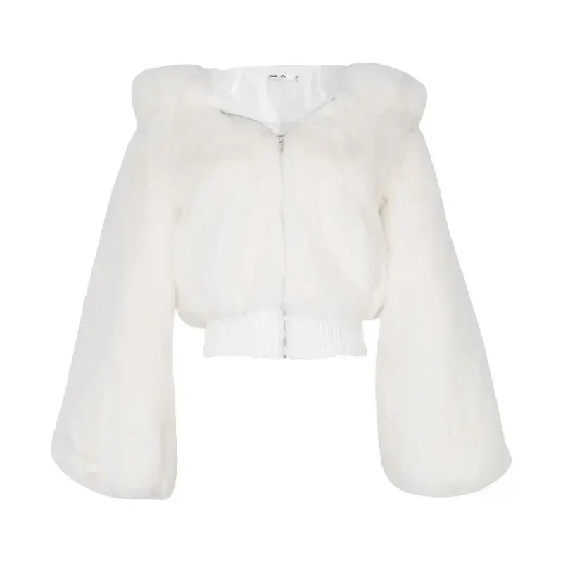 Women's Winter Fabulous Fluffy Hooded Fur Jacket