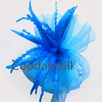 Kentucky Derby Big Fascinator Hat Women Wedding Elegant Feather Pillbox Cap