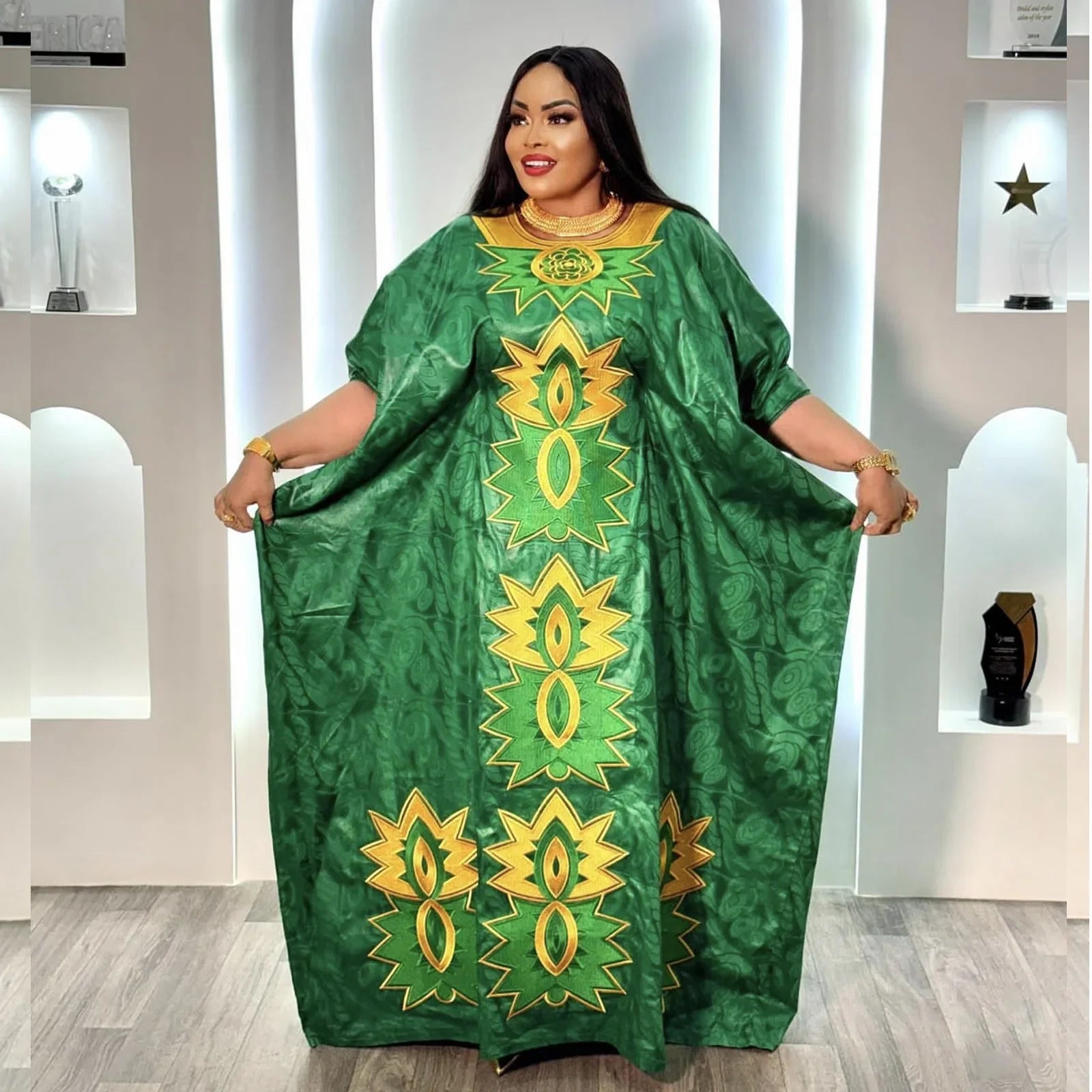 African Attire For Women Abaya Embroidery Plus Size Elegant Party Dress