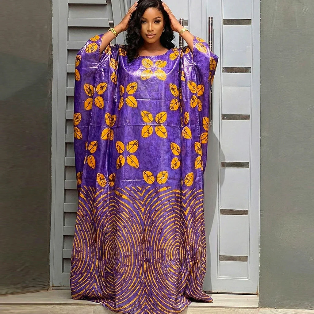African Women Bazin Riche Boubou Dress Original Dashiki Clothing