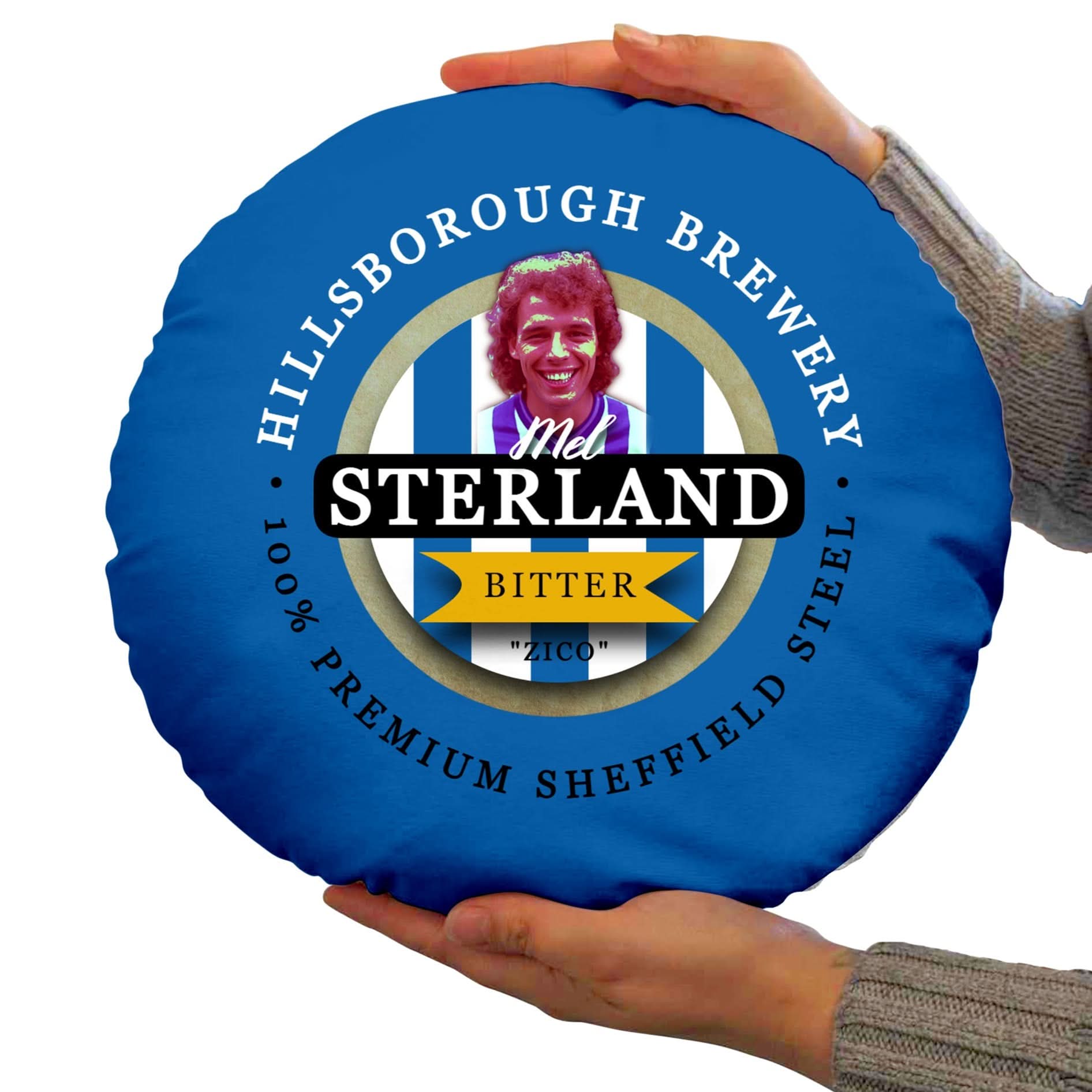 Wednesday Sterland - Football Legends - Circle Cushion 14"