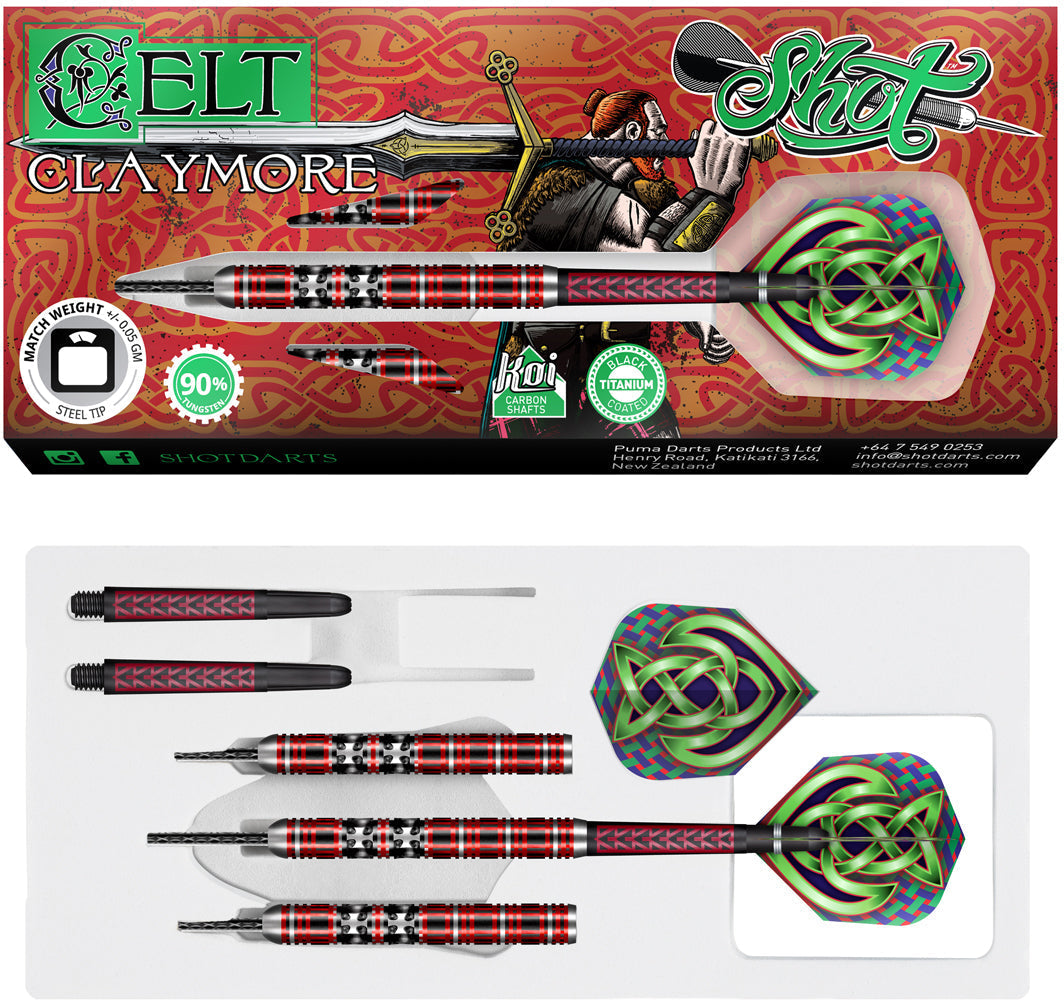 Shot Celt Claymore 90% Steeltip darts