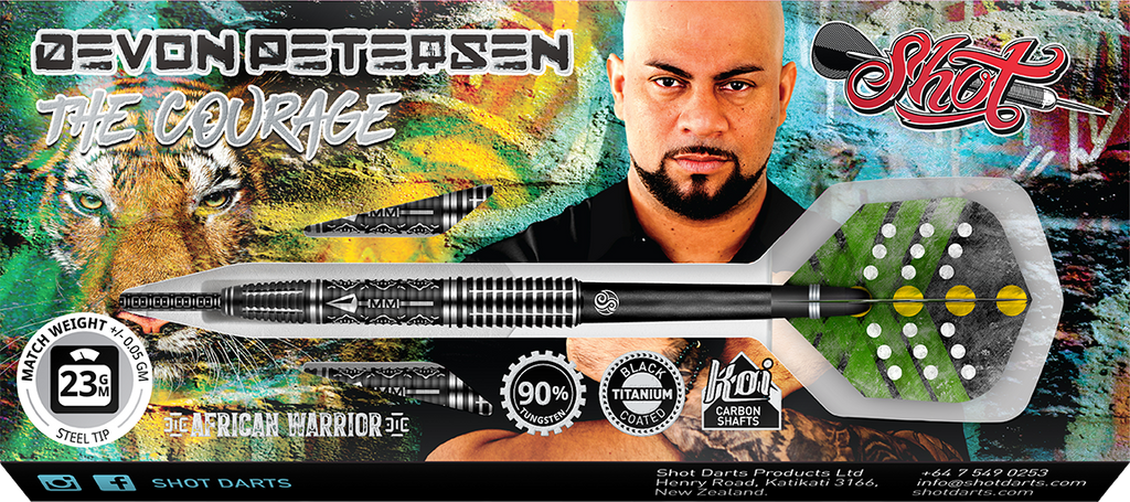 Shot Devon Peterson Courage 90% steeltip darts