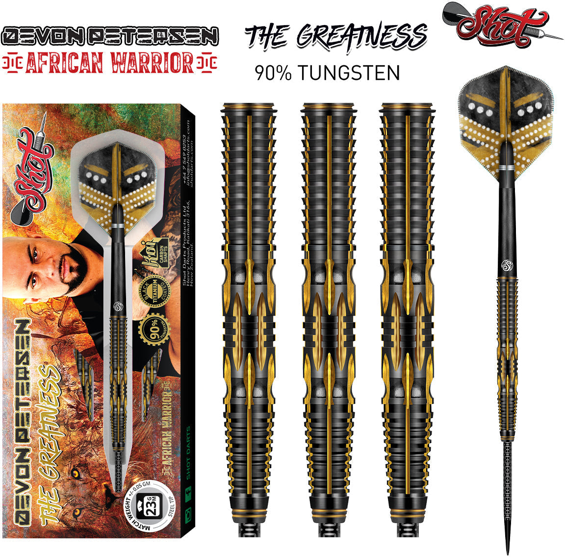 Shot Devon Peterson The Greatness 90% steeltip darts