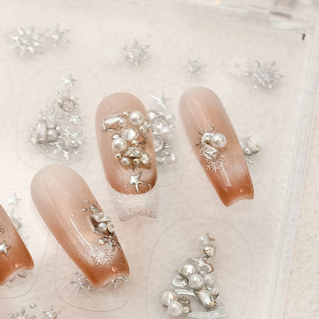 Hello Claws | Silver Christmas Tree Nail Deco Sticker