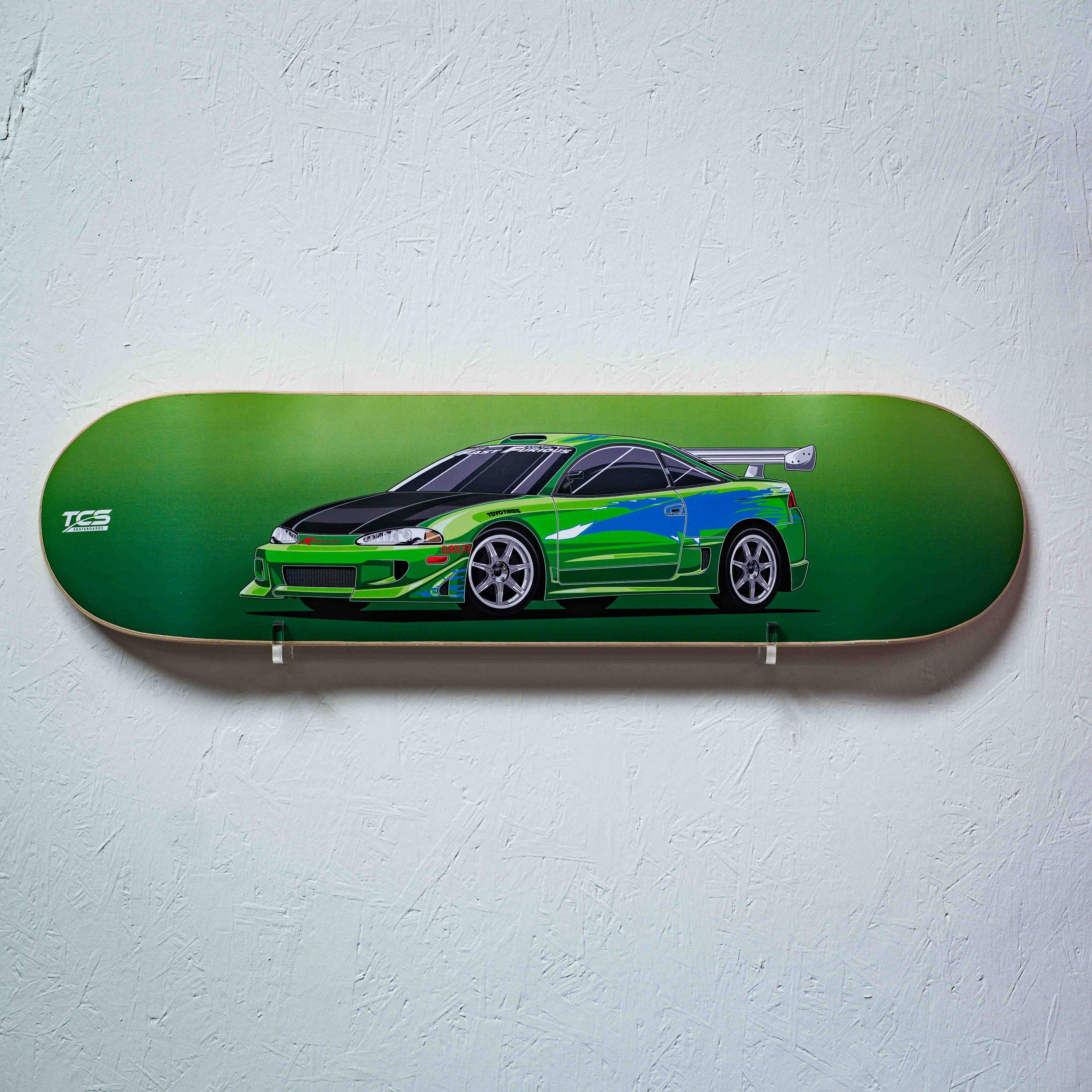 F and F inspired Mitsubishi Eclipse Skate Deck Wall Art