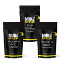 Hair & Skin Care Bundle - Hyaluronic Acid, Vitamin C, Biotin - High Strength x 180 Tablets