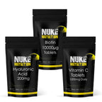 Hair & Skin Care Bundle - Hyaluronic Acid, Vitamin C, Biotin - High Strength x 180 Tablets