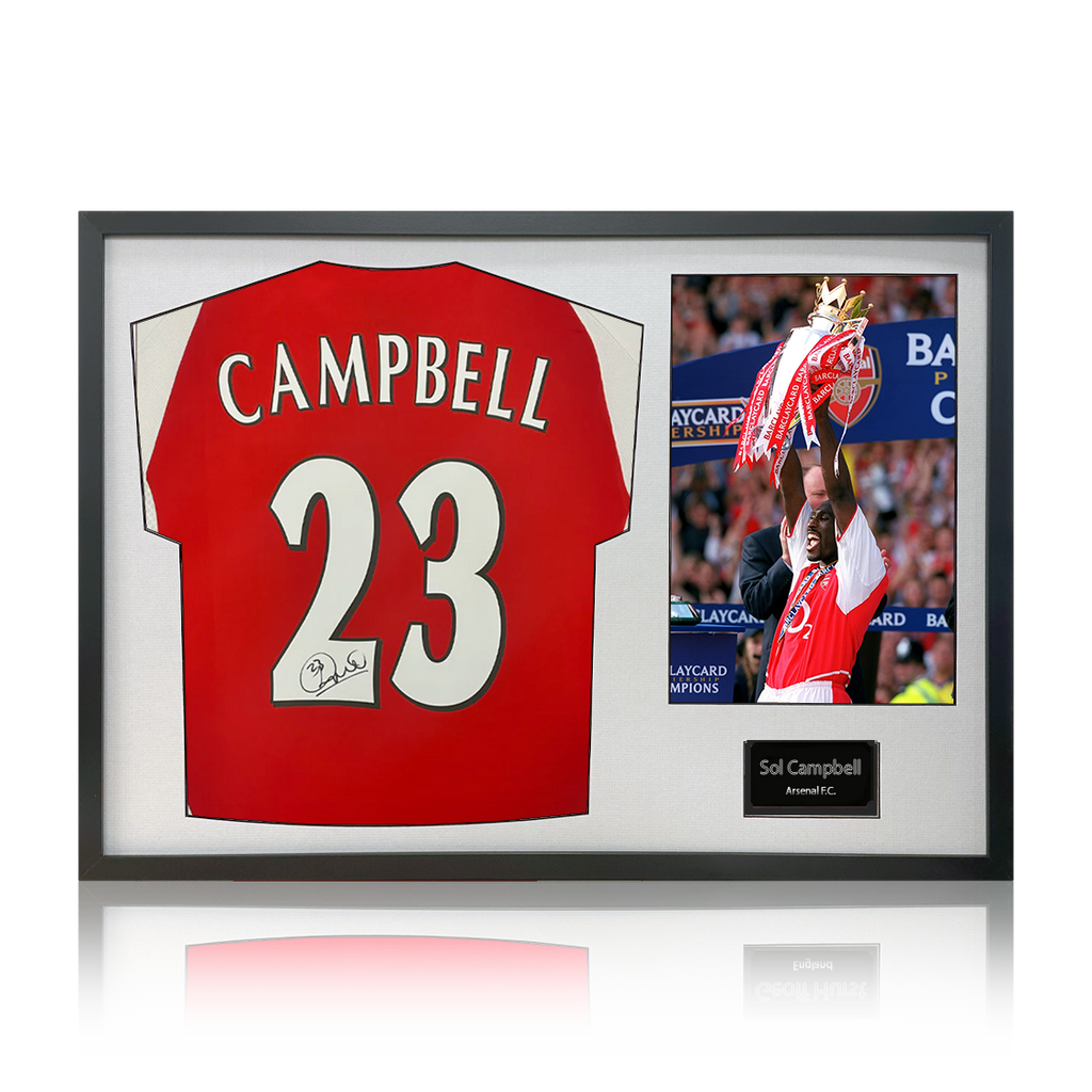 Sol Campbell Signed Arsenal Shirt Classic Frame.