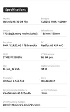 Sub250 Oasisfly30 3 Inches HD O4 Pro Freestyle Quadcopter