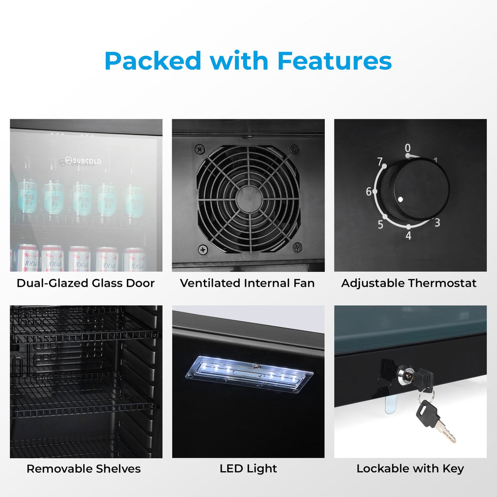 Subcold Maxi250 Tall Drinks Fridge Black