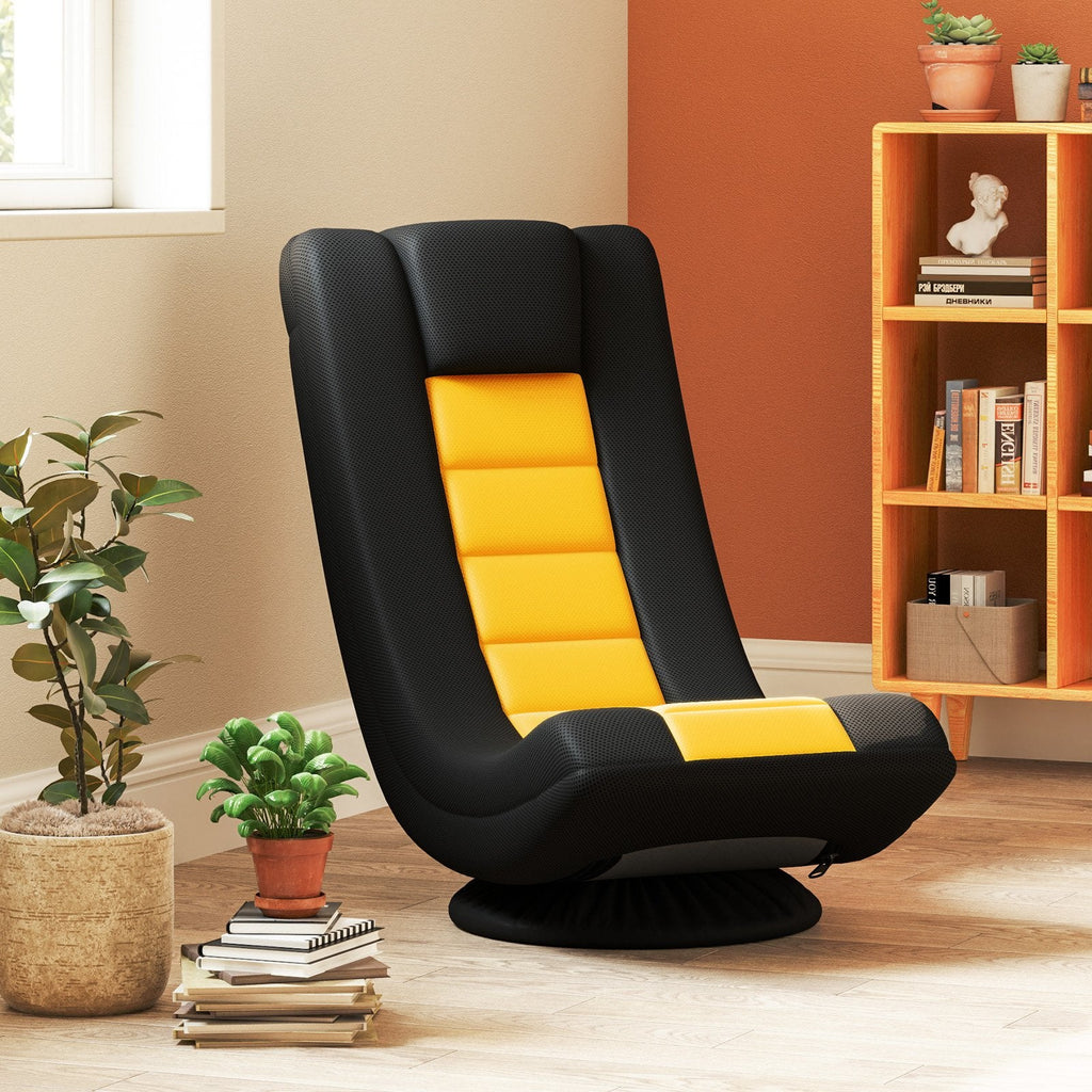 360° Swivel Gaming Chair 4 Position Adjustable Folding Floor Sofa-Grey