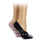 4 Pack Ladies Novelty No Show Socks: Summer Cotton Socks with Heel Grip