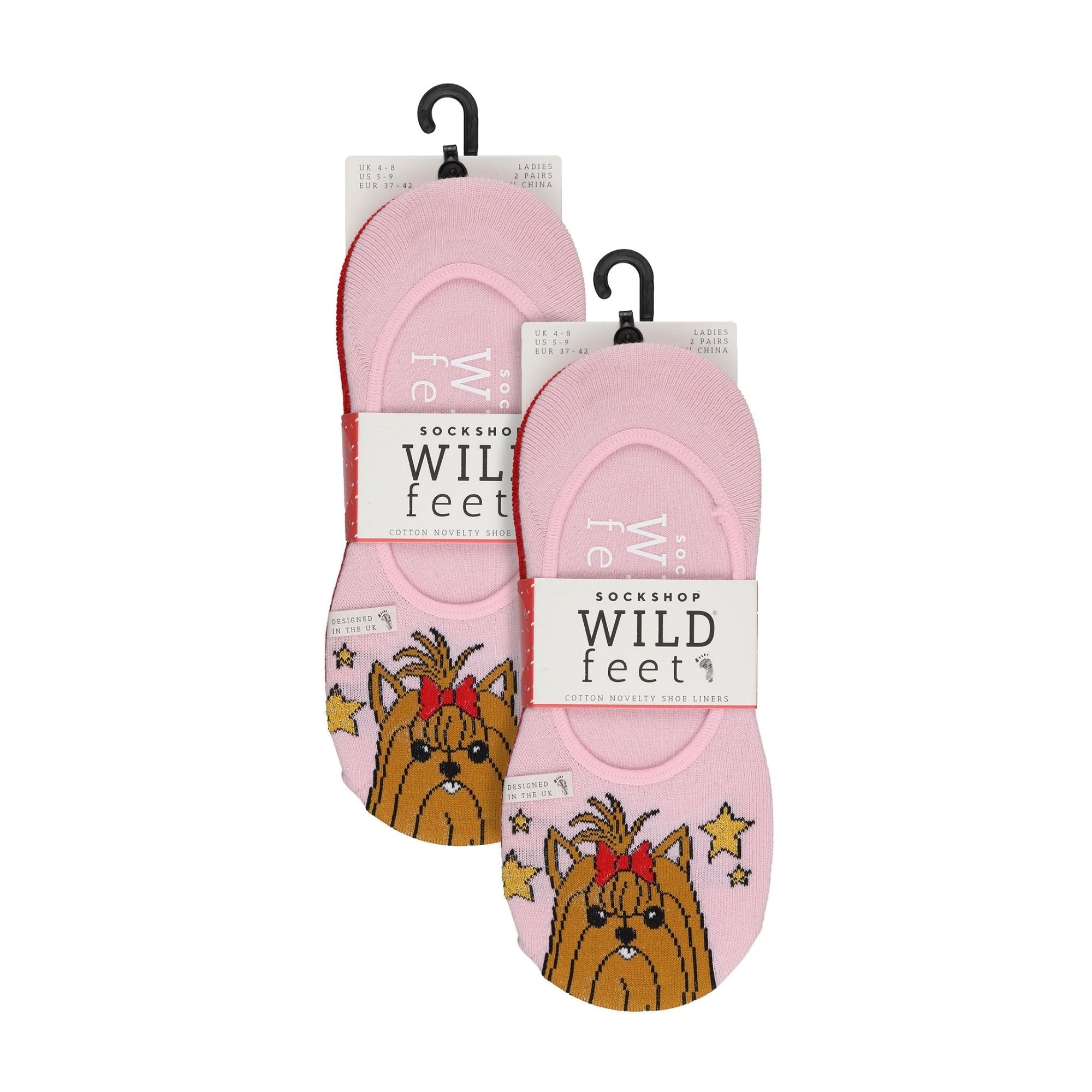 4 Pack Ladies Novelty No Show Socks: Summer Cotton Socks with Heel Grip