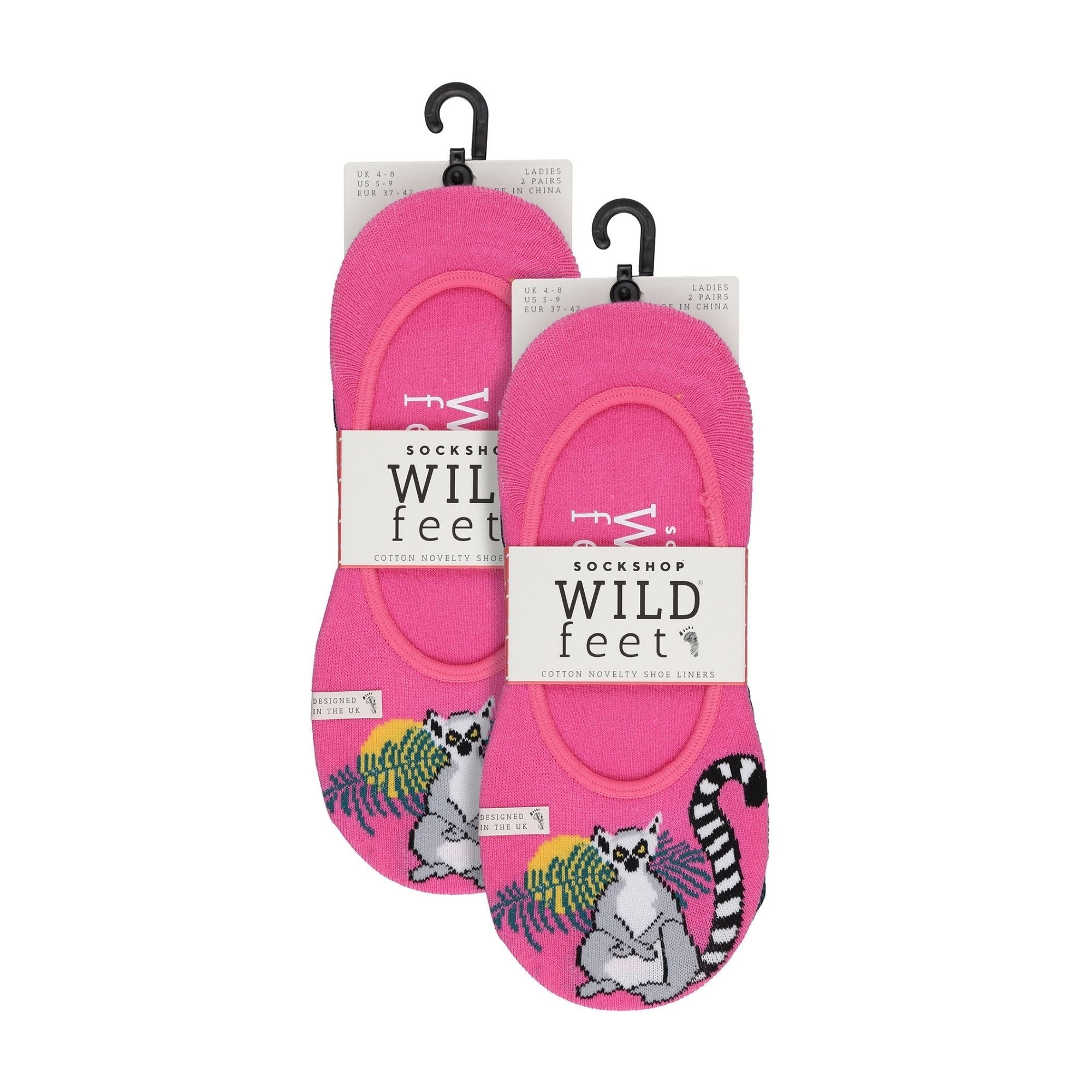 4 Pack Ladies Novelty No Show Socks: Summer Cotton Socks with Heel Grip