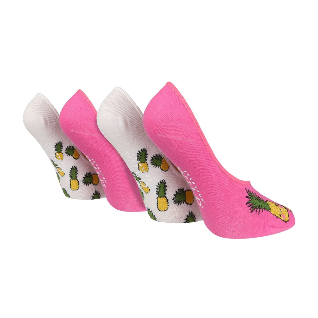 4 Pack Ladies Novelty No Show Socks: Summer Cotton Socks with Heel Grip