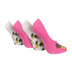 4 Pack Ladies Novelty No Show Socks: Summer Cotton Socks with Heel Grip