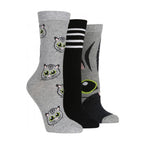3 Pack Ladies Jacquard Novelty Cotton Socks