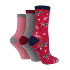 3 Pack Ladies Jacquard Novelty Cotton Socks