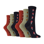 6 Pairs Ladies Multipack of Novelty Design Knitted Boot Socks | Autumn Socks